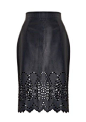 Whistles laser leather cut out skirt