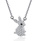 A Little Rabbit CZ Inlaid 925 Sterling Silver All-match Women's Necklace