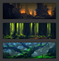Thumbnail Ideation, Andreas Rocha : Here is another piece whose making of I will be sharing via PATREON. It is one of the techniques I use for creating relatively quick environment thumbnails simultaneously. I'm a sucker for fantasy woods so here they go 