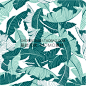 A4161矢量水彩手绘热带植物棕榈树叶四方连续纹理壁纸 AI设计素材-淘宝网