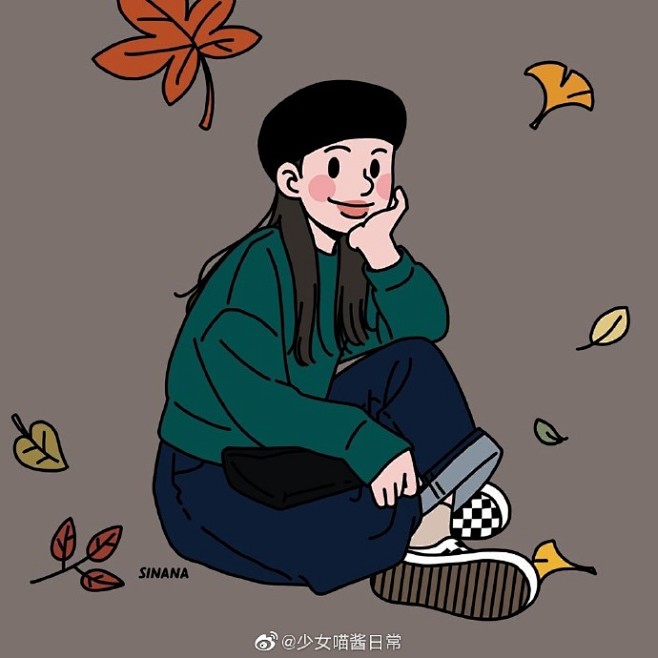 ❥꒪ั

  敲可爱的ins插画，女孩与...