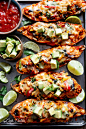 Twice Baked Chicken Fajita Sweet Potatoes