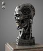 lookDev_terminator_bust, Andrey Subbotko : raw render. procedural shading