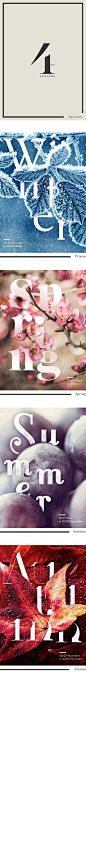 Four Seasons - Typographic Posters by Oriana Gaeta, via Behance