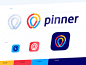 Pinner Logo Design mobile icon design process design agency app icon location pin identity branding graphic design ui app logo design logo typography design