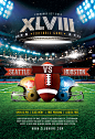 XLVIII Football Game Flyer Template on Behance