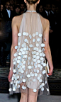 Sheer trapeze dress with polka dot applique; fashion details // Stella McCartney