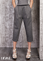 伦敦设计师HOWL秋季挺括复合面料西装裤女女秋装新款西装九分裤