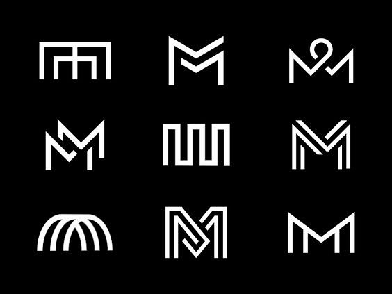 字母 M 的创意LOGO设计