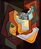 Bottle, Wine Glass and Fruit Bowl - Juan Gris - WikiPaintings.org
