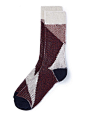Burgundy Pattern Boot Socks - Clearance - TOPMAN