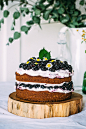 Hazelnut Blackberry Cake with Mascarpone Cream via Artful Desperado