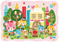 No outline illustration : pretty illustration for japanese childcare