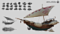 船，船设计稿，三视图