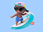 Surfs up, bruh  3d render character design ocean surfer octanerender zbrush cinema4d c4d