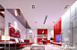 三室一厅现代红色客厅背景墙装修效果图—土拨鼠装饰设计门户