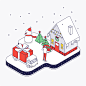 物流配送 节日礼物 新年货车 圣诞插图插画设计AI ti323a7202