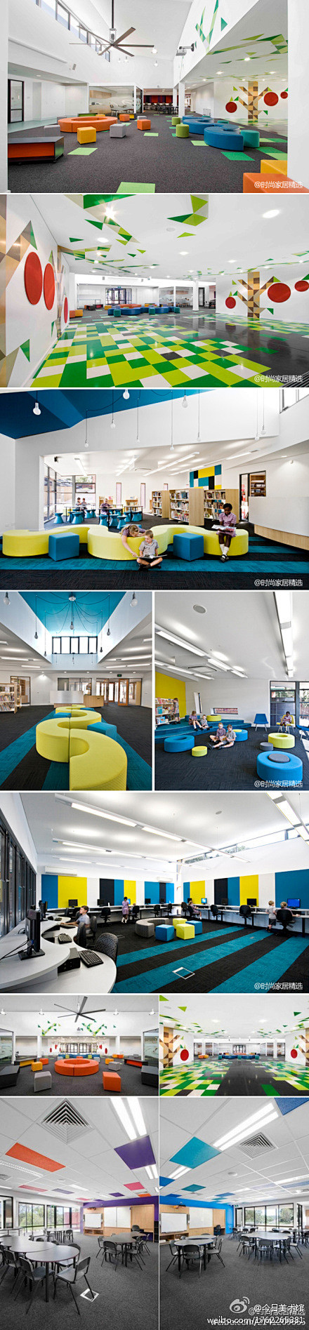 澳大利亚一所#小学室内设计#，色彩缤纷！...