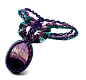 Macrame necklace with Rainbow Fluorite by hyppiechic on deviantART
