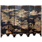 19th Century Six-fold Chinese Lacquer Screen | From a unique collection of antique and modern screens at http://www.1stdibs.com/furniture/more-furniture-collectibles/screens/: 