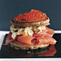 Caviar and Salmon Blini Tortes