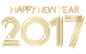 2017 金色字体happy new year  PNG