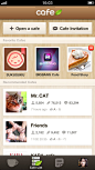 LINE咖啡厅社交应用界面设计，来源自黄蜂网http://woofeng.cn/mobile/