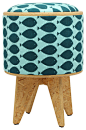 Fish Turquoise Stool Ottoman eclectic-ottomans-and-cubes