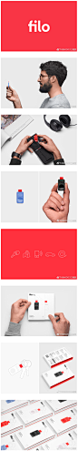 Filo tag蓝牙跟踪器品牌和包装设计