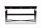 Modern Luxury Black Lacquer Console Table 93016.  Contact Avondale Design Studios for more information on any of the products we highlight on Pinterest. #玄关#