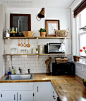 Gorgeous Kitchen Renovation Planked wall and open shelving kitchen. LOVE the mix of wood and white.