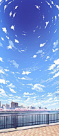 日系动漫卡通手绘唯美天空星空场景图片 插画参考临摹 (129)