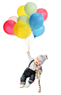 Royalty-free Image: Baby boy flying away with the balloons