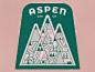Aspen texture ski snow aspen vintage retro sticker badge travel