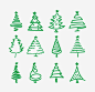 12款绿色手绘圣诞树