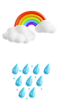 春天春季天气预报雨水彩虹三维立体icon图标Blender工程源文件：