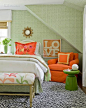 绿色温馨美式乡村卧室-室内装潢设计
