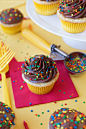 Classic Yellow Cupcakes with Chocolate Frosting