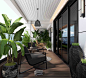现代休闲阳台露台花园盆栽绿植模型-室内设计-拓者设计吧