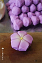 日式点心，紫芋樱花和菓子。