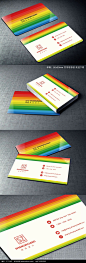 七色彩虹幼儿园名片设计AI素材下载_商业服务名片设计模板