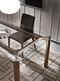 Rectangular wood and glass table YOUNG by Pacini & Cappellini