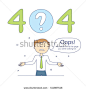 Error page 404, vector template for website. Vector illustration with office worker.