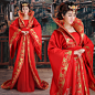 新娘礼服唐装汉服中式结婚嫁衣婚服古装女服装 古代 红