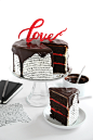 Love Letter Tuxedo Cake with Stamped Wafer Paper Technique : Love Letter Tuxedo Cake Recipe