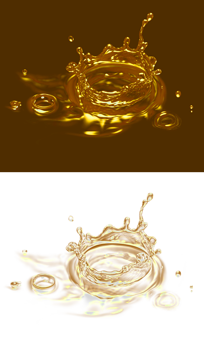 金色油滴PNG透明图层