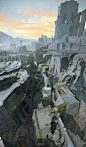 Absolver - Early Researches - Ashrain City, Michel Donze : One of our very first environment test was a big ancient city that would have suffered the wrath of a volcanic eruption nearby.
Lots of intertwining paths and room for exploration at that time. It