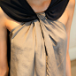MFHK-Lanv高定系列 立体蝴蝶结设计 丝麻绸无袖上衣  9折 原创 新款 2013