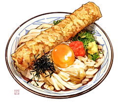 破破1010采集到插画-食物