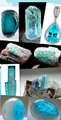 [一组帕拉依巴碧玺(Paraiba)] 碧水蓝的帕拉依巴碧玺(Paraiba)，让我想起了马尔代夫和普吉岛的海，拥有这样的蓝，应该是每个喜爱海洋色的孩子们的梦吧！